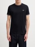 Fred Perry T-shirt Twin Tipped Uomo M1588V Navy/seagrass - Blu