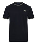 Fred Perry T-shirt Twin Tipped Uomo M1588V Navy/seagrass - Blu