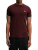 fred perry t shirt twin tipped uomo m2396 oxblood bordeaux 162553387