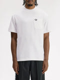 Fred Perry T-shirt Pocket Detail Uomo M2408 Snow White - Bianco