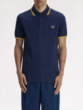 Fred Perry Polo Twin Tipped Uomo M3600P Tnsbl/lmnbarley - Blu