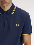 Fred Perry Polo Twin Tipped Uomo M3600P Tnsbl/lmnbarley - Blu