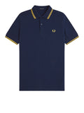 Fred Perry Polo Twin Tipped Uomo M3600P Tnsbl/lmnbarley - Blu