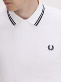 Fred Perry Polo Twin Tipped Uomo M3600P White - Bianco