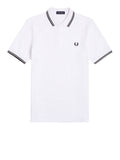 Fred Perry Polo Twin Tipped Uomo M3600P White - Bianco
