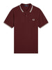 fred perry polo twin tipped uomo m3600p oxblood bordeaux 160329323