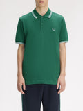 Fred Perry Polo Twin Tipped Uomo M3600P Sptgrn/ltic/ltic - Verde