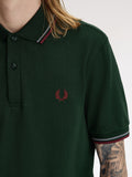 Fred Perry Polo Twin Tipped Uomo M3600P Grsrts/stkbl/oxb - Verde