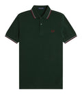 Fred Perry Polo Twin Tipped Uomo M3600P Grsrts/stkbl/oxb - Verde