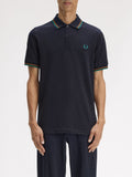 Fred Perry Polo Twin Tipped Uomo M3600P Navy/drkcml/spgr - Blu