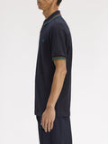 Fred Perry Polo Twin Tipped Uomo M3600P Navy/drkcml/spgr - Blu