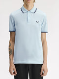 Fred Perry Polo Twin Tipped Uomo M3600P Lgtic/acebl/navy - Celeste