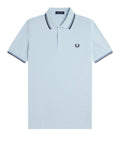 Fred Perry Polo Twin Tipped Uomo M3600P Lgtic/acebl/navy - Celeste