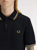 Fred Perry Polo Twin Tipped Uomo M3600P Black - Nero