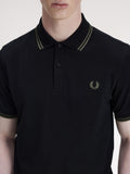 Fred Perry Polo Uomo M3600P Black/fieldgreen - Nero