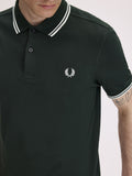Fred Perry Polo Twin Tipped Uomo M3600P Nightgreen/snwht - Verde