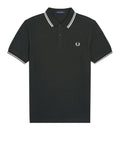 Fred Perry Polo Twin Tipped Uomo M3600P Nightgreen/snwht - Verde
