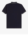Fred Perry Polo Twin Tipped Uomo M3600P Navy/seagrass - Blu