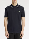Fred Perry Polo Twin Tipped Uomo M3600P Navy/seagrass - Blu