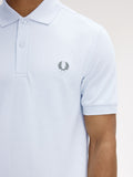 Fred Perry Polo Uomo M6000 Dstyblue/lwgreen - Bianco