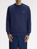 Fred Perry Felpa Uomo M7535 Tnsbl/snwht/dpmt - Blu