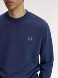 Fred Perry Felpa Uomo M7535 Tnsbl/snwht/dpmt - Blu