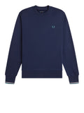 Fred Perry Felpa Uomo M7535 Tnsbl/snwht/dpmt - Blu