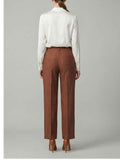 Gaelle Pantalone Straight Donna GAABW10024 Moka - Marrone