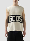 Gcds Canotta Smanicata Uomo Z0MLQC104J101 Bone/black - Beige