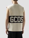 Gcds Canotta Smanicata Uomo Z0MLQC104J101 Bone/black - Beige