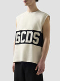 Gcds Canotta Smanicata Uomo Z0MLQC104J101 Bone/black - Beige