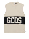 Gcds Canotta Smanicata Uomo Z0MLQC104J101 Bone/black - Beige