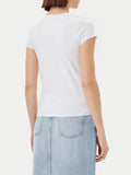 Guess T-shirt Triangle Rhinestones Donna E5GI08J1314 Pure White - Bianco