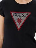 Guess T-shirt Triangle Rhinestones Donna E5GI08J1314 Jet Black A996 - Nero