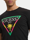 Guess T-shirt New Triangle Palm Uomo F6GI09J1314 Jet Black A996 - Nero