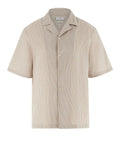 Guess Camicia Casual Dyed Crinkle Bowling Uomo M6GH33W1721 Desert And Oak Strip - Beige