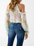 Guess Top Emily Donna W6GH94W2397 Garden Lilies Print - Floreale