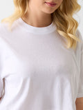 Guess T-shirt Rhinestone Crop Donna W6GI42K3582 Pure White - Bianco
