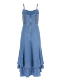 Guess Vestito Longuette Marina Donna W6GK89D0908 Lola Blue - Denim