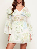 Guess Vestito Mini Laurence Donna W6GKA5W2400 Garden Lilies Print - Floreale