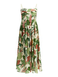Guess Vestito Longuette Donna W6GKAFW2558 Choco Jungle Print - Floreale
