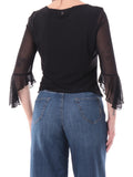 Guess Blusa Serafina Mesh Donna W6GP16K2944 Jet Black A996 - Nero