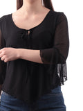 Guess Blusa Serafina Mesh Donna W6GP16K2944 Jet Black A996 - Nero