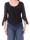 Guess Blusa Serafina Mesh Donna W6GP16K2944 Jet Black A996 - Nero