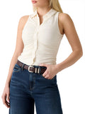 Guess Top Shirring Donna W6GP40K3256 Dove White - Bianco