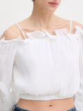 Guess Blusa Gabriella Donna W6RH29WI342 Pure White - Bianco