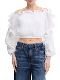 Guess Blusa Gabriella Donna W6RH29WI342 Pure White - Bianco