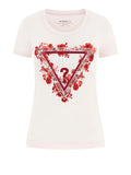 Guess T-shirt Flowers Triangle Donna W6RI23J1314 Delicate Pink - Rosa