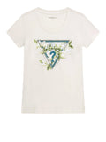 Guess T-shirt Camelia Triangle Donna W6RI35J1314 Cream White - Bianco