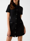Guess Vestito Mini Olga Donna W6RK34KCMU2 Jet Black A996 - Nero
